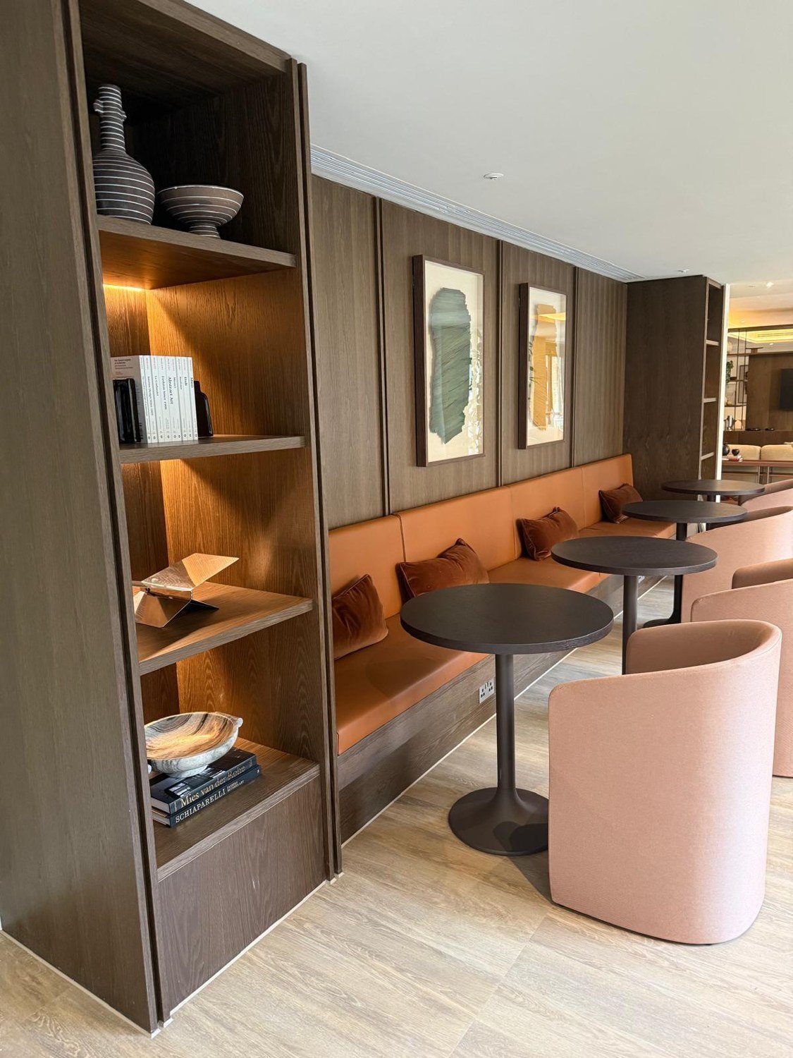 Fitted shelving & seating — supplied interior photograph