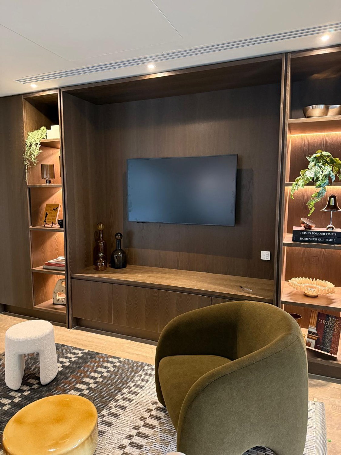 Media wall & fitted shelving — supplied interior photograph